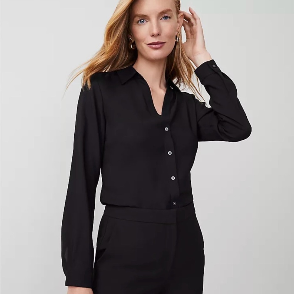 Ann Taylor Satin Essential Shirt